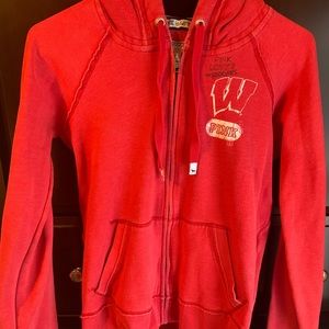 Jones & Michael with PINK by Victoria Secret, UW Badgers hoodie, red
